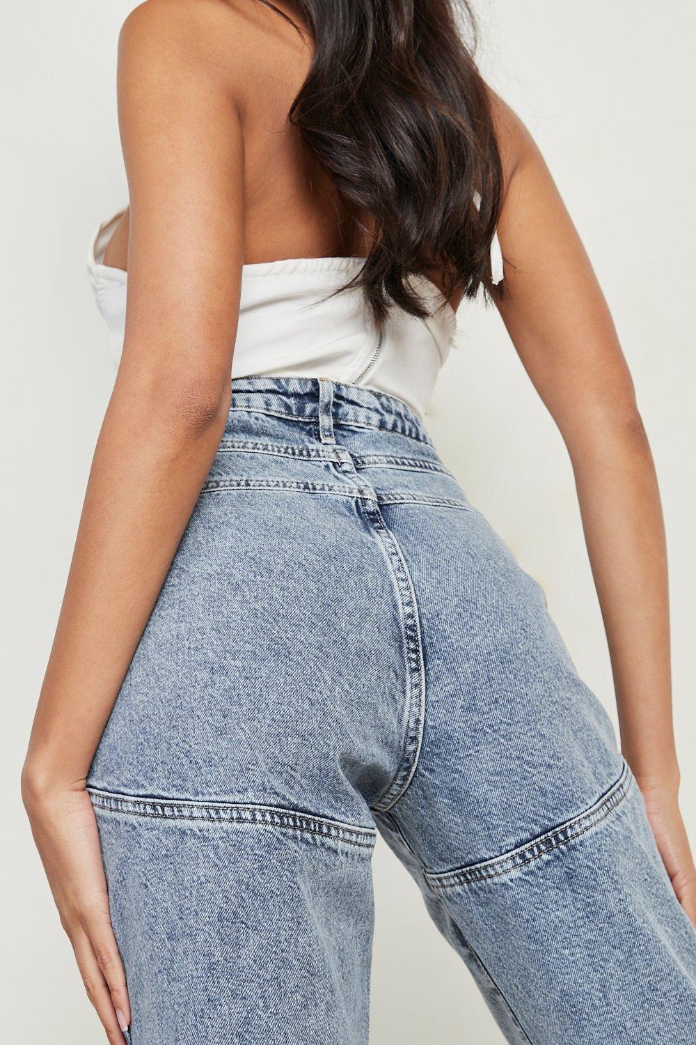 Butt Shaper High Waisted Mom Jeans | boohoo